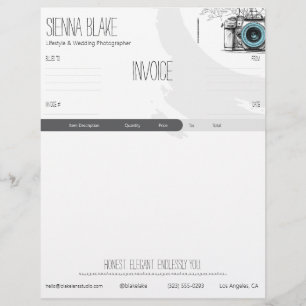En-tête De Lettre Modèle de la facture du photographe de la caméra b