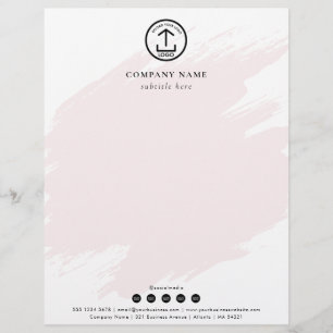 En-tête De Lettre Modèle de logo aquarelle rose moderne pour les méd