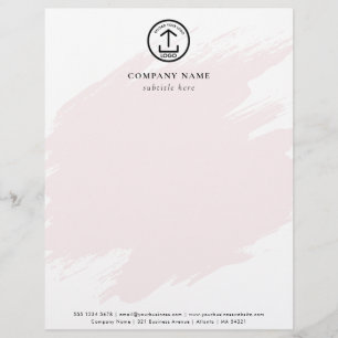 En-tête De Lettre Modèle de logo d'entreprise à aquarelle rose moder