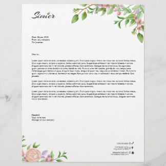 En-tête De Lettre Modèle d'entête de lettre d'affaires floral