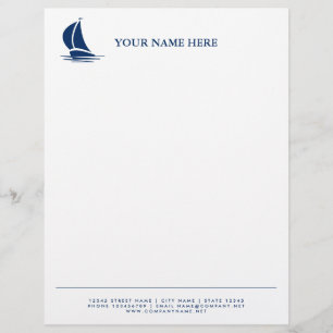En-tête De Lettre Modèle du logo de voilier nautique