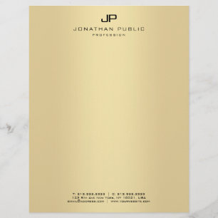 En-tête De Lettre Modèle élégant de charme de monogramme d'or