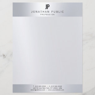 En-tête De Lettre Modèle moderne professionnel de monogramme argenté