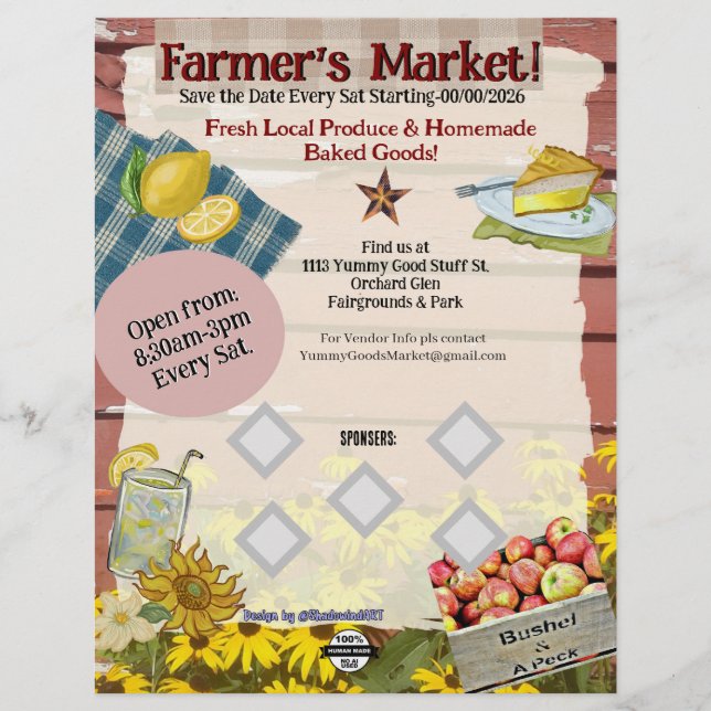 En-tête De Lettre Modèles d'affiche pour l'événement du marché des a (Devant)