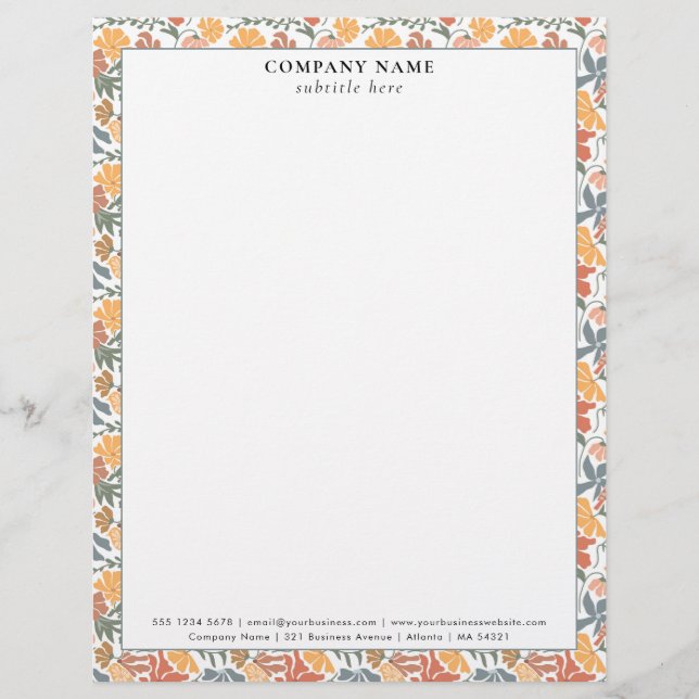 En-tête De Lettre Modern Mid Century Pattern Company Name Details (Devant)