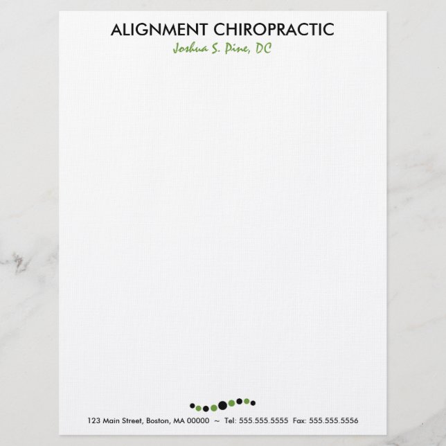 En-tête de lettre moderne de chiropractie de (Devant)