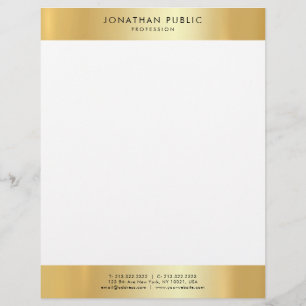 En-tête De Lettre Moderne minimaliste or blanc Élégant Modèle