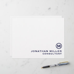 En-tête De Lettre Monogramme classique de la marine personnalisée