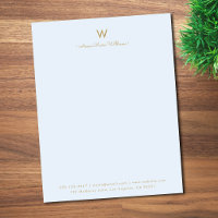 Monogramme de script or bleu moderne