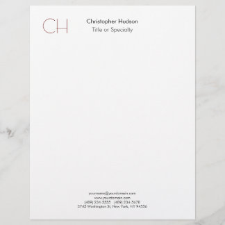 En-tête De Lettre Monogramme initial minimaliste moderne Plaque simp