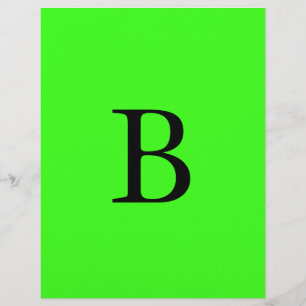 En-tête De Lettre Monogramme Initiales Neon Vert brillant Cool coule