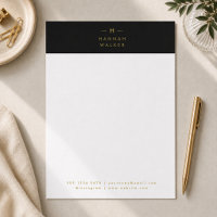 Monogramme Noir Or | Élégant Minimaliste Moderne