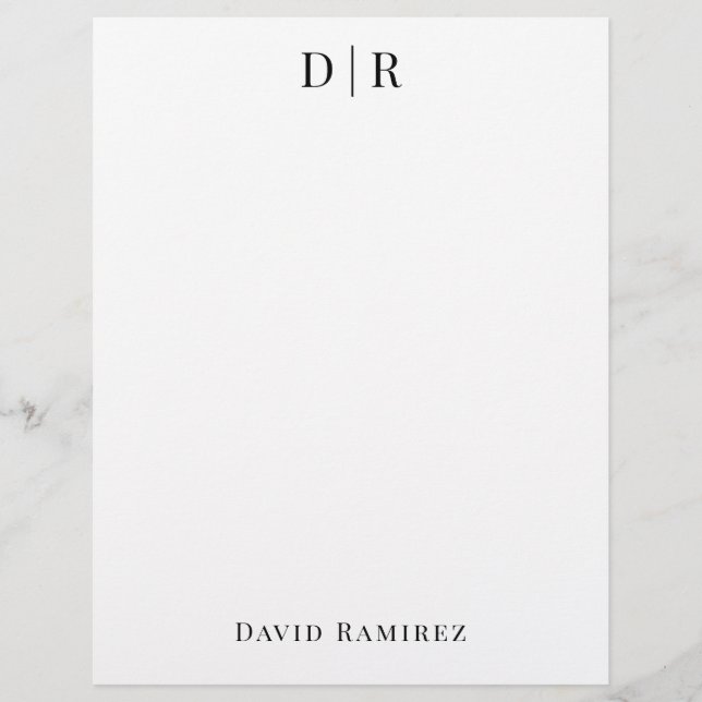 En-tête De Lettre Monogramme personnalisé Ajouter votre propre nom M (Devant)