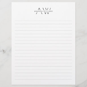 En-tête De Lettre Monogramme Personnalisé Élégant Noir et Blanc