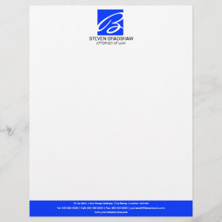 En-tête De Lettre Monogramme professionnel bleu