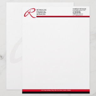En-tête De Lettre Monogramme Professionnel en Rouge Entreprise