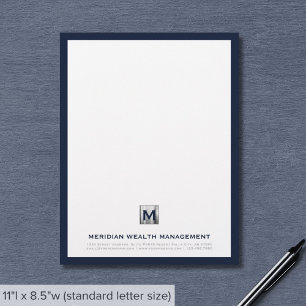 En-tête De Lettre Monogramme Sophisticated Blue Silver Company