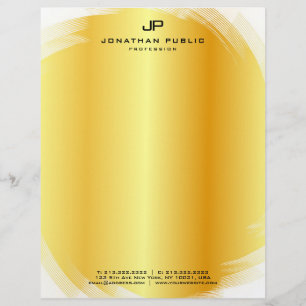 En-tête De Lettre Monogramme tendance Faux Gold Modèle Élégant