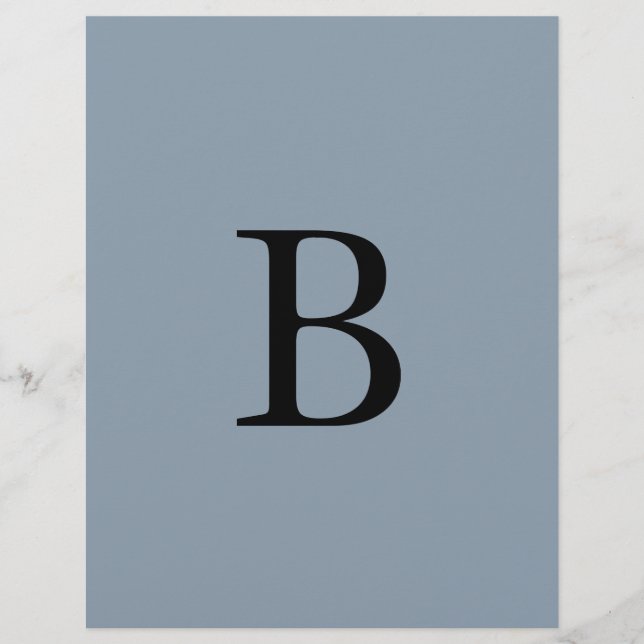 En-tête De Lettre Monogrammes Initiales Dusty Bleu Mariage fête nupt (Devant)