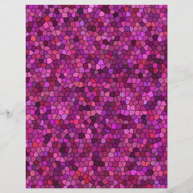 En-tête De Lettre Mosaïque violet rose (Devant)
