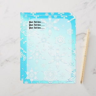 En-tête De Lettre Motif Crystal Snowflakes