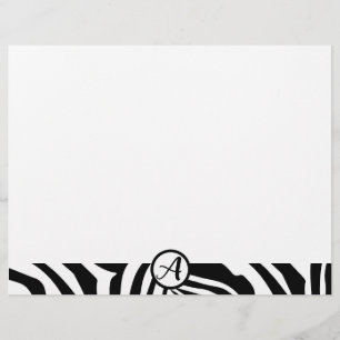 En-tête De Lettre Motif Zèbre