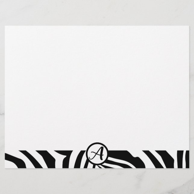 En-tête De Lettre Motif Zèbre (Devant)