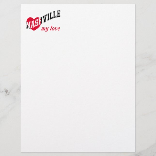 En-tête De Lettre Nashville mon amour (Devant)
