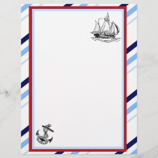 En-tête de lettre navire et Ancre nautique