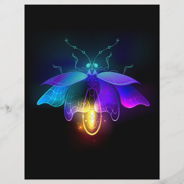En-tête De Lettre Neon Firefly sur noir (Devant)