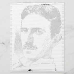 En-tête De Lettre Nikola Tesla Dessin En Noir Et Blanc