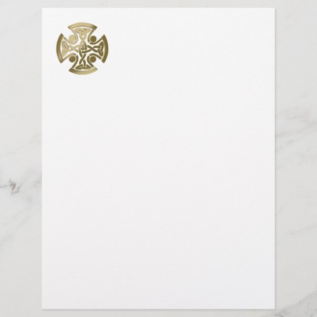 En-tête De Lettre noeud d'or celtique (Devant)