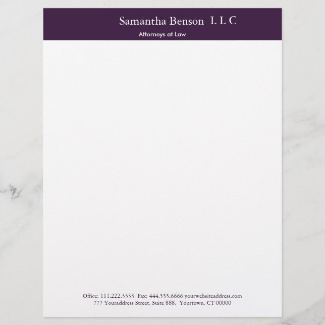 En-tête De Lettre Noir et blanc Simple Professionnel (Devant)