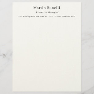 En-tête De Lettre Noir et blanc tendance minimal simple