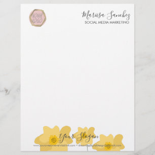 En-tête de lettre Nom de votre logo Fleur sauvage