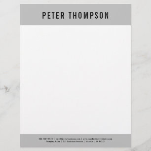 En-tête De Lettre Nom du logo commercial minimaliste gris moderne