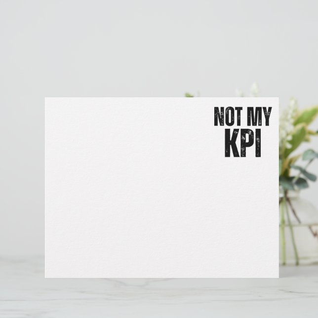 En-tête De Lettre Not My KPI Minimalist Professional Letterhead (Debout devant)