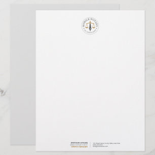 En-tête De Lettre Notaire Mobile Personnalisé Signature Légal Gris O
