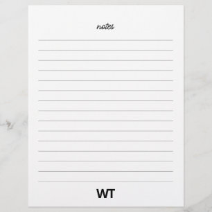 En-tête De Lettre Notes Monogrammes initiales personnalisées Feuille