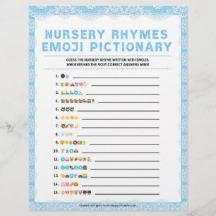 En-tête De Lettre Nursery Rhymes Emoji Pictionary [Dentelle de luxe