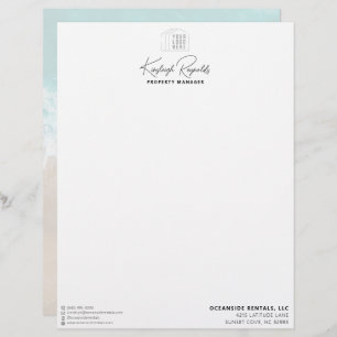 En-tête De Lettre Ocean / Beach Location Manager Logo Personnalisé