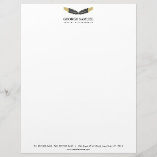 En-tête De Lettre Or tendance trempé dans l'or Bohème Blanc Designer