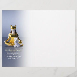 En-tête De Lettre Origami Gold Foil Yoga Méditer Catwoman and Cat