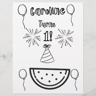 En-tête De Lettre Pages de coloriage pour la fête d'anniversaire du 