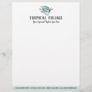 En-tête De Lettre Palmier de feuillage tropical Feuilles et verdure 
