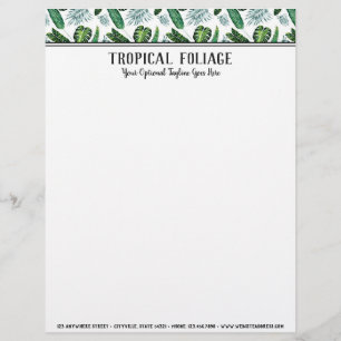 En-tête De Lettre Palmier de feuillage tropical Feuilles et verdure