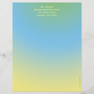 En-tête De Lettre Papeterie d'appréciation de l'enseignant, bleu et