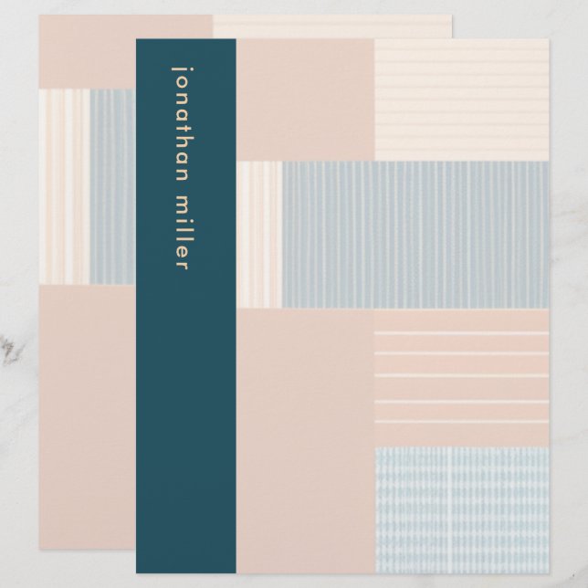 En-tête De Lettre Papeterie d'art moderne monographique personnalisé (Devant / Derrière)