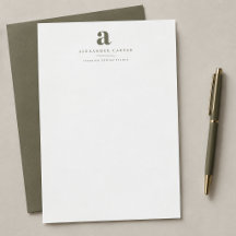 Papeterie Entreprise Moderne Minimaliste Vert Oliv