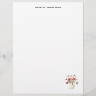En-tête De Lettre Papeterie personnalisée de fleurs sauvages